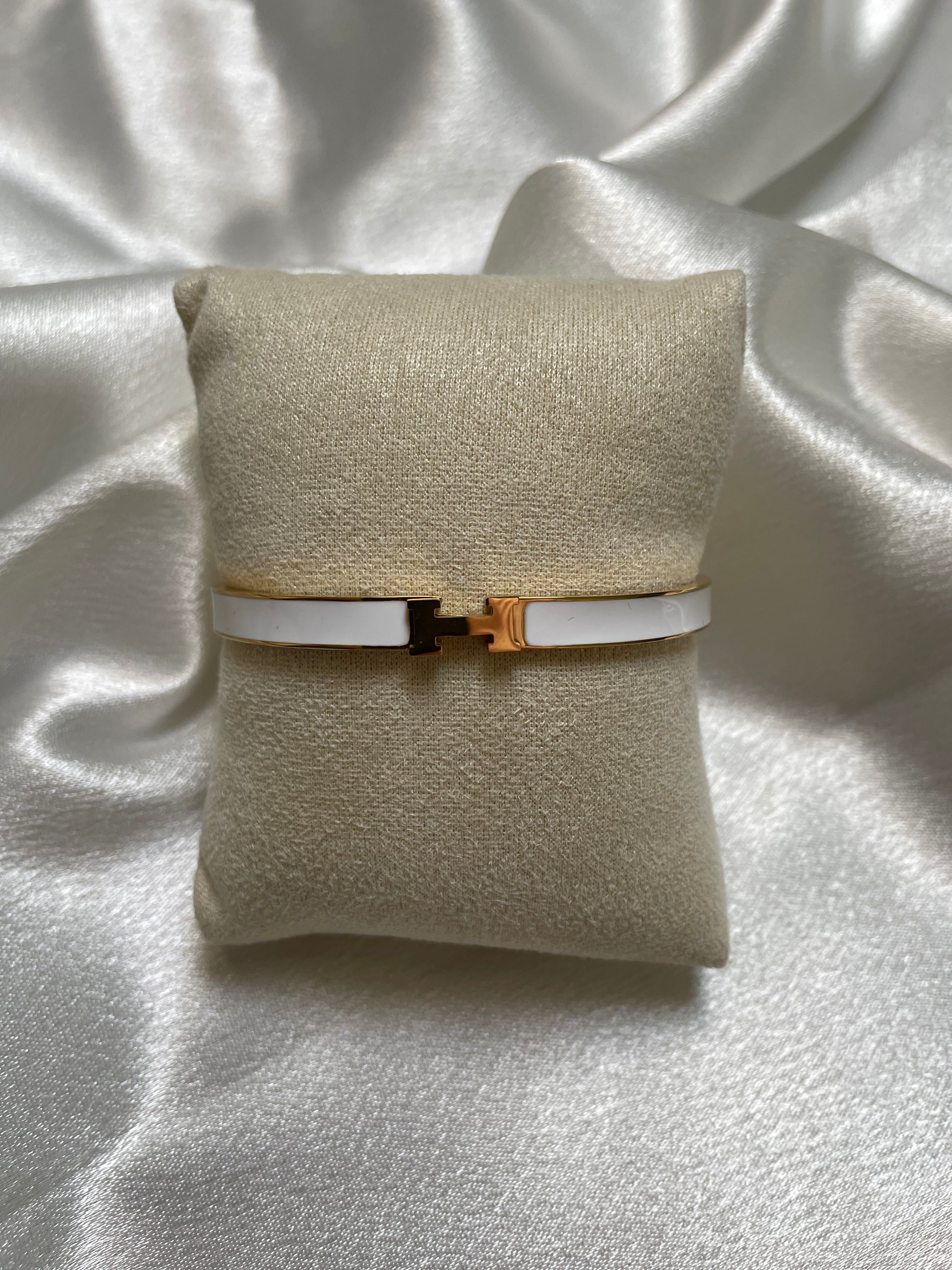 White Enamel Signature Bracelet