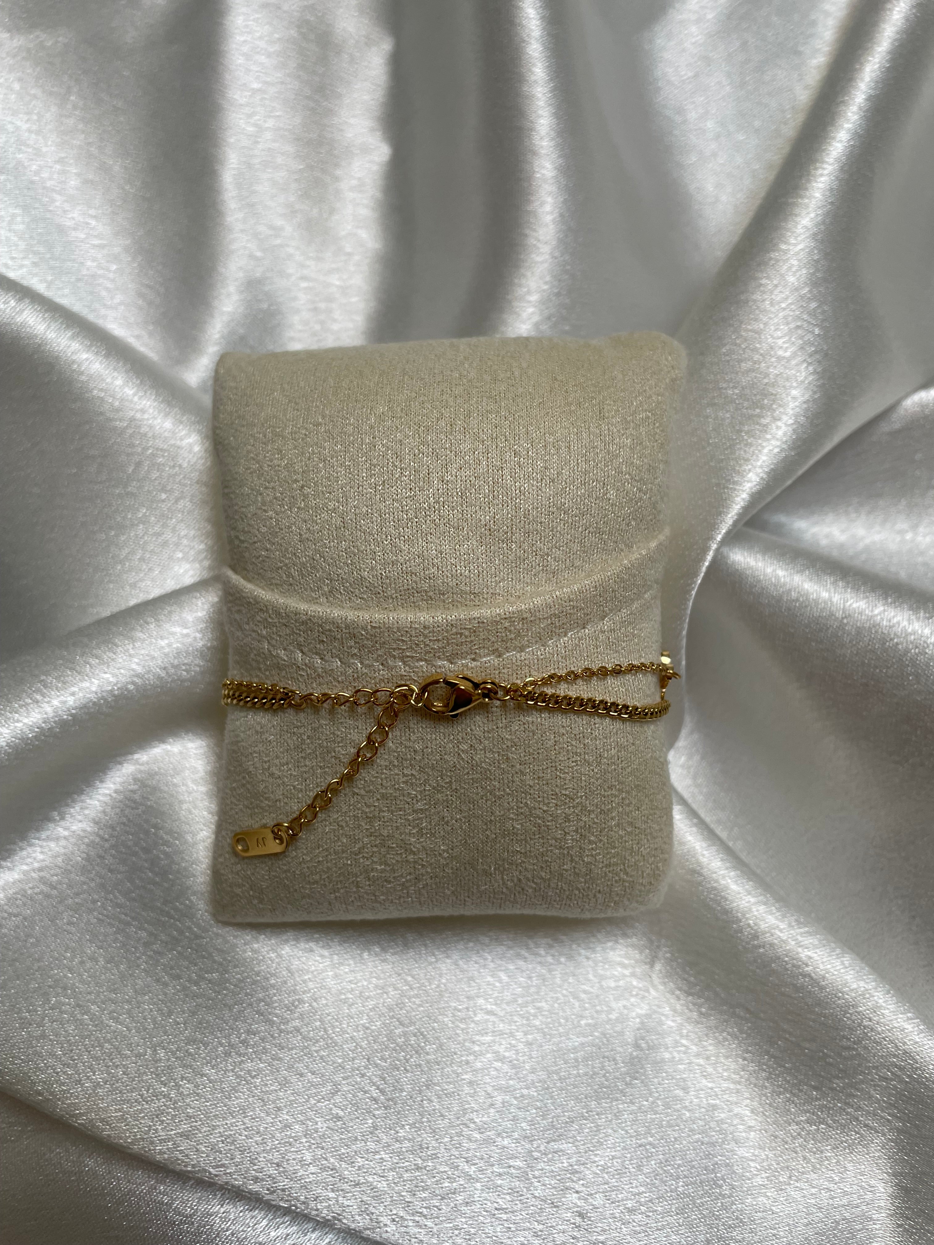 Dual Charm Gold Bracelet - 2-in-1 Elegance